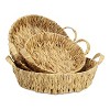 HomeRoots Set of Three Natural Water Hyacinth Round Basket Trays - 4 of 4