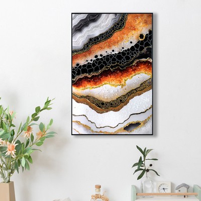 Gulches Luxury Crystal and Pearl Hand-Painted Oil Painting Wall Art - Contemporary Hallway and Entrance Decor for Modern Homes
