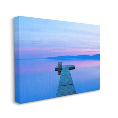 Stupell Industries Lake Landscape Blue Purple Photograph