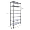 FONTOI 7 Tier Wire Shelving Unit, Adjustable Storage Racks with Wheels & Shelf Liners for Kitchen, Garage, Black, 48"*81.5"*18" - 3 of 4
