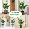 23in Artificial Topiary Flower with Ground Spike-Artificial Topiary Ball Trees with Rose Flowers- PE Fake Plants with Metal Stakes for Indoor and Out - 4 of 4
