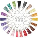 Bright Creations 150 Pieces Leather Tassel Keychains with Swivel Hooks & Key Rings in 25 Colors for Handbags, Crafts & Jewelry, 1.5 in