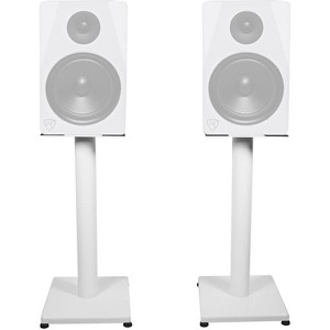 Paaaawaters 21 inch Steel Bookshelf Speaker Stands, 60 lbs Capacity, Anti-Vibration Foam, Cable Management - 1 of 4