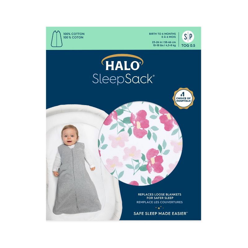 HALO Innovations 100% Cotton Wearable Blanket - Floral Stems - M, 3 of 5