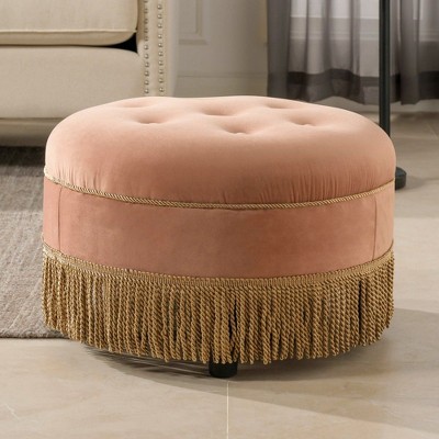 NicBex 24" Upholstered Bench,Modern Ottoman with Tassels for Living Room,Entryway