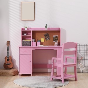 GAOMON Kids Study Desk with Chair, Kids Desk and Chair Sets with  Storage Cabinet,Children Study Table, Student Writing Table for 5-12 Years Old - 1 of 4
