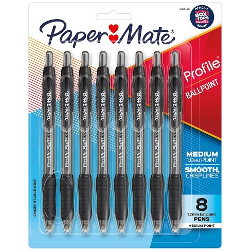 Paper Mate Profile Ballpoint Pen Medium Point Black Ink 8 Pack (2095460) :  Target