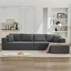 137.8" Corduroy Upholstery L-Shaped Cloud Modular Sectional Sofa with Right Chaise and Pillows, All-Foam Compression Design - 2 of 4