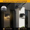 C Cattleya 9.75in Matte Black Dusk to Dawn Outdoor Wall Lantern Sconce with Built-in GFCI Outlet - 3 of 4