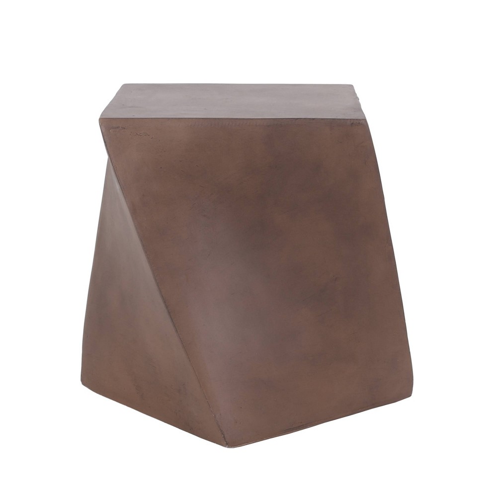 Photos - Garden Furniture Abney Outdoor Light Weight Concrete Square Side Table Brown - Christopher