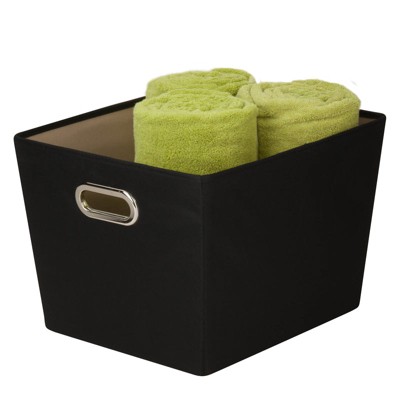 Honey-Can-Do Black Fabric Storage Bin with Handles