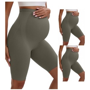 INSPIRE CHIC 3 Packs Women's Maternity High Waist Soft Belly Support Butt Lifters Thigh Slimmers - 1 of 4