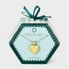 14K Gold Dipped Heart Charm Initial Necklace - A New Day™ Gold - 3 of 4