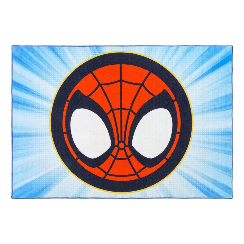 Spidey Circle 54&#34;x78&#34; Area Kids&#39; Rug Blue, 1 of 5