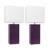 Lalia Home Lexington 21" Leather Base Table Lamps with Fabric Shade - 4 of 4