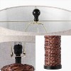 JONATHAN Y Elicia (Set of 2) 25" Coastal Water Hyacinth (Includes LED Light Bulb) Table Lamps Dark Brown: Linen Shade, UL Listed - 3 of 4