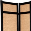 6 ft. Tall Jute Shoji Screen - Black (5 Panel): Oriental Furniture, Hardwood Frame, Metal Hardware, No Assembly Required - 3 of 3