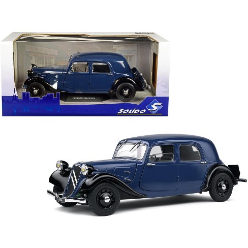 1937 Citroen Traction Dark Blue and Black 1/18 Diecast Model Car by Solido