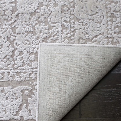 Beige and Cream Floral Rectangular Area Rug