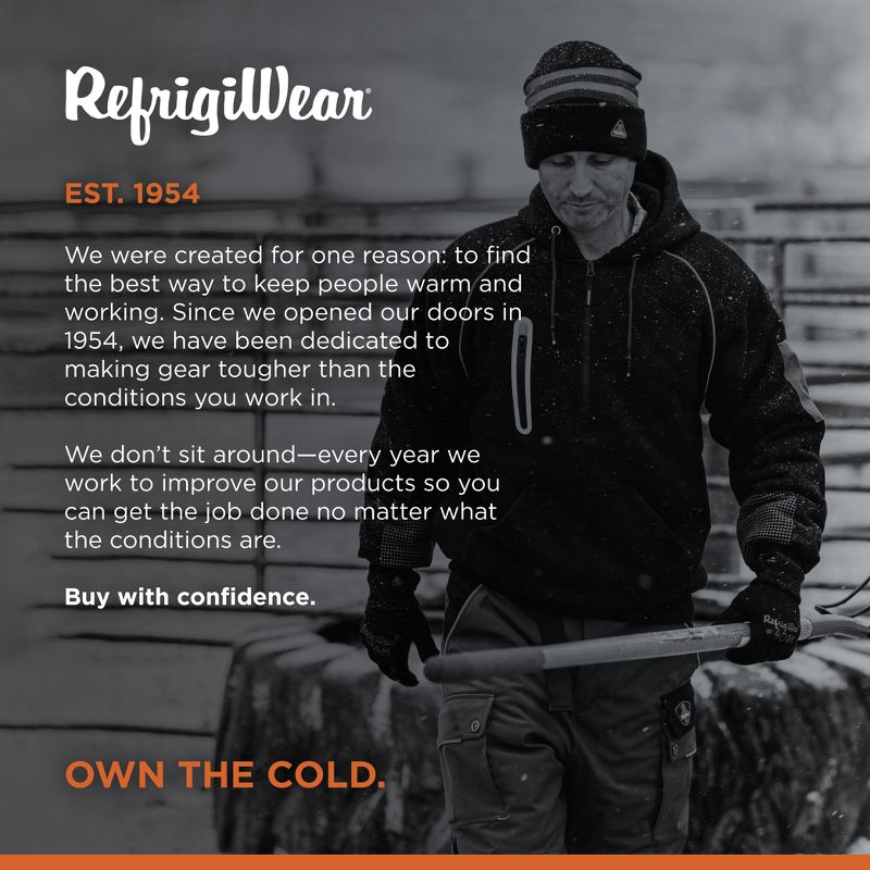 RefrigiWear Men's PolarForce Sweatshirt Insulated Hoodie with Performance-Flex, 6 of 8