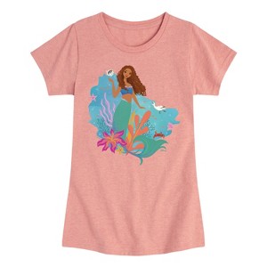 Girls' - Disney - Ariel in Water Fitted Short Sleeve Graphic T-Shirt - 1 of 4