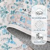 Vintage Floral Washable Rug, Non-Slip Rubber Backing Low Pile Carpet, Foldable Accent Mat for Living Room & Bedroom - 4 of 4