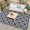 Waterproof, Plastic Straw Area Rug, Large Floor Mat Reversible, Geometric RV Mat for Patio Porch Balcony Backyard  Camping - 4 of 4