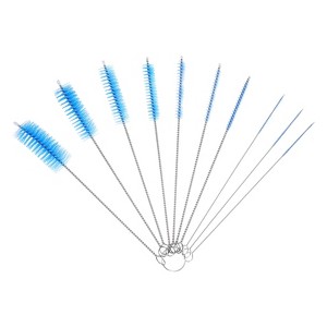 Unique Bargains Plastic Stainless Steel Wire Pipe Cleaning Elastic Straw Brush 10 Pcs - 1 of 3