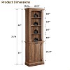 SinCiDo 72" Tall Farmhouse Storage Bookcase, 4-Tier Open Adjustable Shelves & 2 Doors, Wooden Bookshelf Organizer for Home Office - 2 of 4