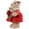 Northlight Woodland Girl Bear Holding Wreath Christmas Figure -  10" - 3 of 4