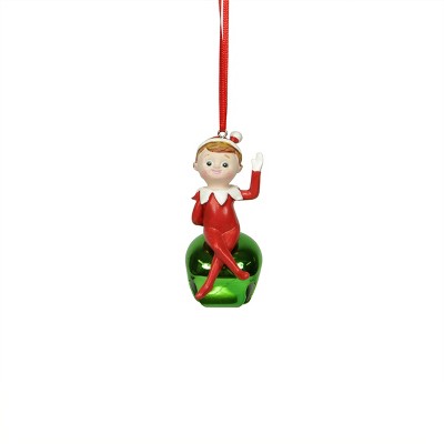 Roman 3" Green Elf on the Shelf Waving Girl Jingle Buddies Christmas Ornament