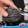288 Pack Stainless Steel Wool Scouring Pads by LOLA Brand, 18 Grams - Curled Flat Wire, Cleans Caked On & Baked On Messes on Cookware - 3 of 4