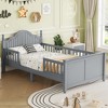 Whisen Wood Twin Size Platform Bed with Headboard and Footboard for Kids, Low Profile Design - 2 of 4
