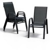 Stackable Dining Chairs Set of 4, High-Back Patio Dining Chairs Set, Outdoor Chairs with Textilene Fabric & Metal Frame for Lawn Backyard Deck Garden - 2 of 4
