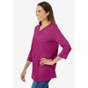 Woman Within Plus Size Perfect Three-Quarter Sleeve V-Neck Tee - 4 of 4