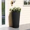 AZL1 Life Concept Planters City Flora Stylish 2Pcs Ribbed Plastic Tall Planters Ideal for Contemporary Design Fans and Gardeners, Black, 13"*13"*23.6" - 4 of 4
