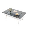 NicBex Modern 38.58" Rectangle Coffee Table with Glass Top, Open Storage Shelf and Iron Frame for Living Room - 3 of 4