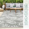 Coucheta Modern Leaves Low-Pile Area Rug, Non-Shedding  Easy-Care for Outdoor Indoor Patio, Living Room, Bedroom - 4 of 4