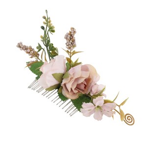 Unique Bargains Women's Durable Simulated Flowers Hair Clip Comb 1 Pc - 1 of 4