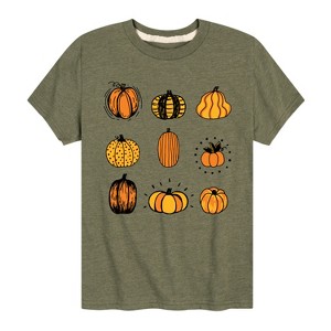Boys' - Instant Message - Different Pumpkin Types Short Sleeve Graphic T-Shirt - 1 of 4