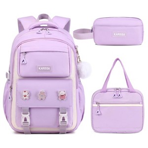 Generic Girls Backpack, 3pcs Sets Kids Backpack for Girls with Anti-theft Back Pocket, Lightweight School Backpacks - 1 of 4