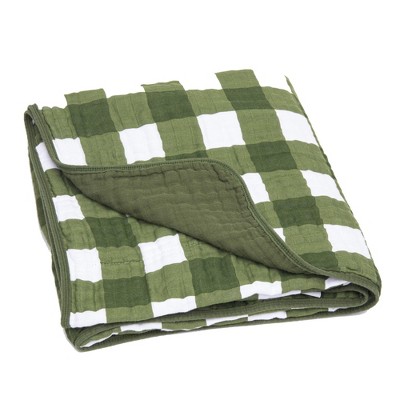 Parker Baby Co. Cotton Muslin Blanket - Green Buffalo