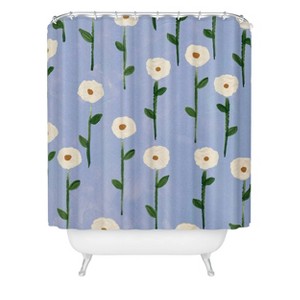 Histories Cute Little Flowers Shower Curtain Blue - Deny Designs - 1 of 2