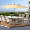 15Ft Rectangular Patio Umbrella with Base Large Patio Umbrella with Crank Handle, UV Resistant, Suitable for Outdoor Markets, Backyard, Poolside-Beige - 2 of 4