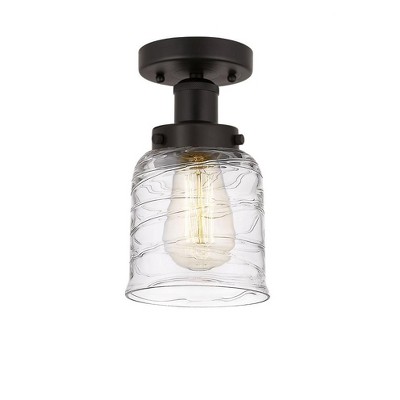 Bell - 1 Light Semi-Flush Mount In Industrial Style-8.25 Inches Tall and 6.5 Inches Wide