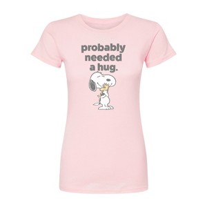 Women's - Peanuts - Snoopy Woodstock Need Hug Fitted Graphic T-Shirt - 1 of 2