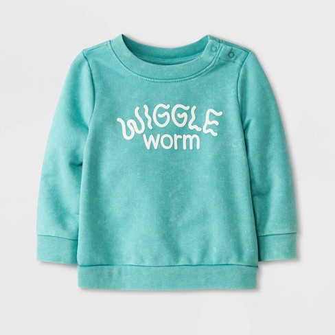 Baby 'Wiggle Worm' French Terry Sweatshirt   Cat & Jack™ Mint Green Newborn