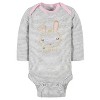 Gerber Baby Girls' Long Sleeve Onesies Bodysuits - 6-Pack - 2 of 4