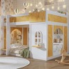 Polibi Kids Castle Loft Bunk Bed with Windows, Doors & Convertible Lower Play or Sleep Space - 3 of 4