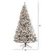 Nearly Natural 10-ft Flocked White River Mountain Pine Artificial Christmas Tree with Pinecones and 800 Clear LED Lights - 2 of 4